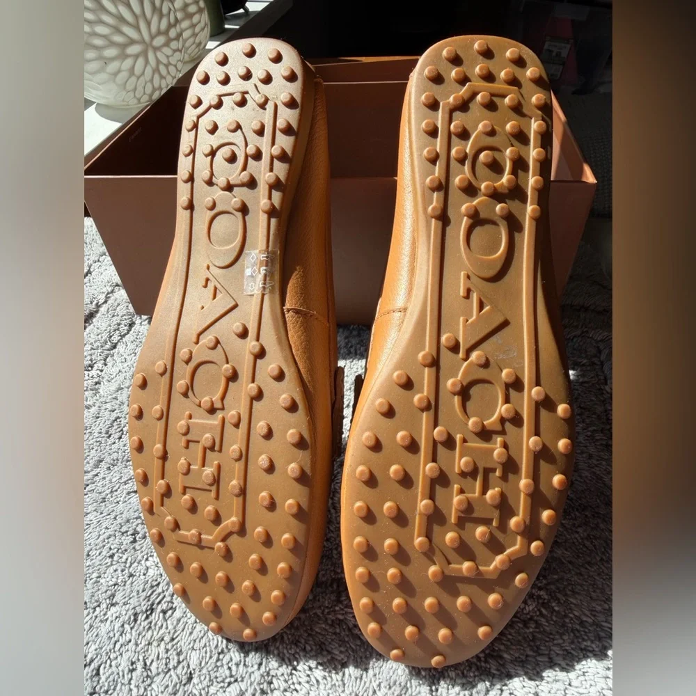 COACH Fredrica Pebble Grain Leather Loafers - Cognac - Size 7.5 M - New in box - Picture 5 of 7